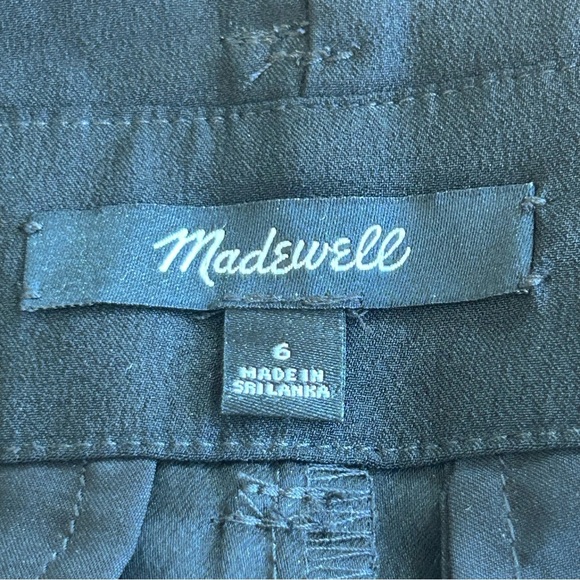 Madewell Black Drapey Paperbag Waist Pleated Cropped Pants Women’s 6 Workwear - Picture 8 of 9